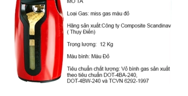 BÌNH GAS CHỐNG CHÁY NỔ MISS GAS -GIẢI PHÁP AN TOÀN CHO MỌI GIA ĐÌNH